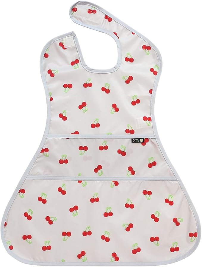 Plie Full Coverage Waterproof Feeding Bib for Toddlers – Extra Long Apron Bib for Mealtime, Self-Feeding, High Chairn
