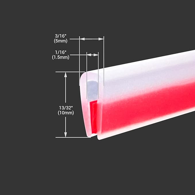 Clear Rubber Edge Trim, Self-Adhesive Transparent Edge Protector for Sheet Metal Parts, Car Doors, Flexible Silicone Rubber Material, Size 1/16"(1.5mm), Fit 0-3/32"(2mm), U Channel Edge Guard, 20Ft