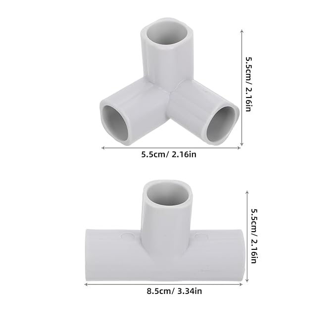 Hemoton 4Pcs Baby Playpen Accessories, T-Shaped and 3-Way Connectors for Baby Play Yard, Light Grey Plastic Replacement Parts, 3.34 X 2.16 X 1.02 Inch