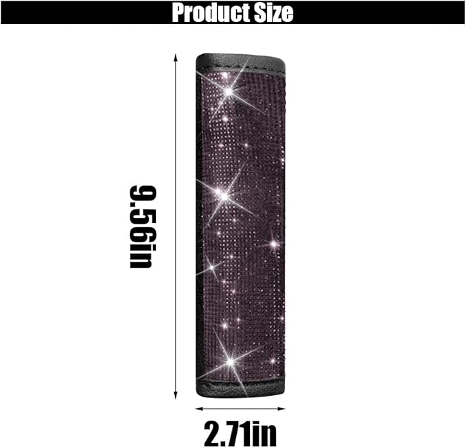 2PCS Bling Car Seat Belt Shoulder Pads, Bling Rhinestones Seat Belt Covers for Women, Car Seatbelt Strap Pad with Crystal Diamond, Car Interior Accessories for Car SUV (Pinnk Diamond)