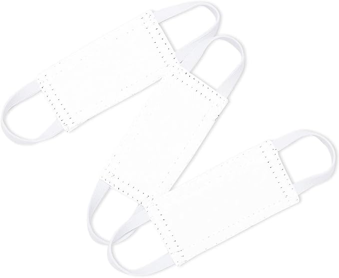 PONY DANCE Baby Door Latch Cover Closer - Nursery Door Silencer with Strong Elastic Straps, Thick Solid Cushion for Noise Reduction, Prevents Slamming, 3 Pieces, 4W x 2L Inches, Pure White