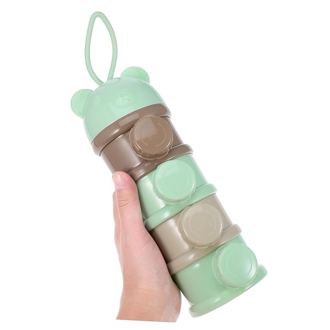 Box Storage Container Formula Mixer Blender Portable Powder Dispenser Formula Dispenser 4 Layers Milk Container Para Guardar Snack Container Travel Lait Boite Milk Powder Tool, Green