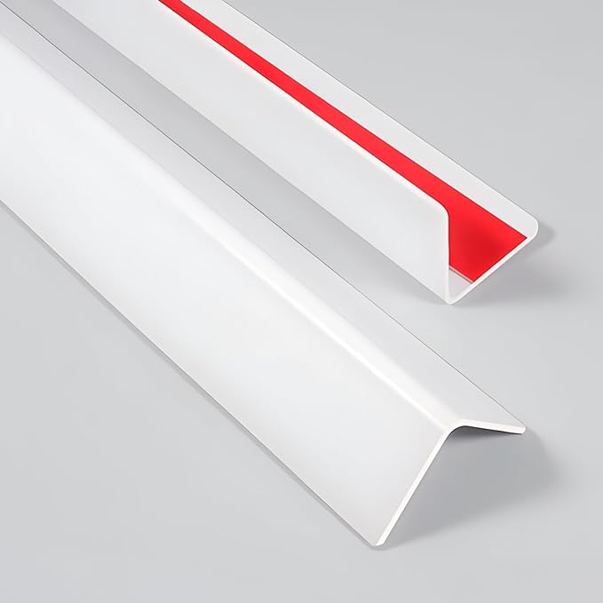 Wall Corner Protector White - 4 PCS, 3 ft x 1 in - Self Adhesive Corner Guards for Walls, Cabinet Doors, Edge Protector Trim; Easy to Install Wall Corner Guard (90 cm x 2.5 cm)