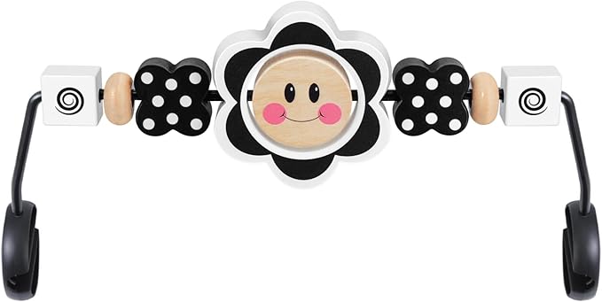 Baby Bjorn Bouncer Toy Bar, Toy for Baby Bouncer Soft & Bliss, Easy to Attach and Remove, Child-Friendly Materials, Exciting Design for Curious Babies, Black and White Flowers