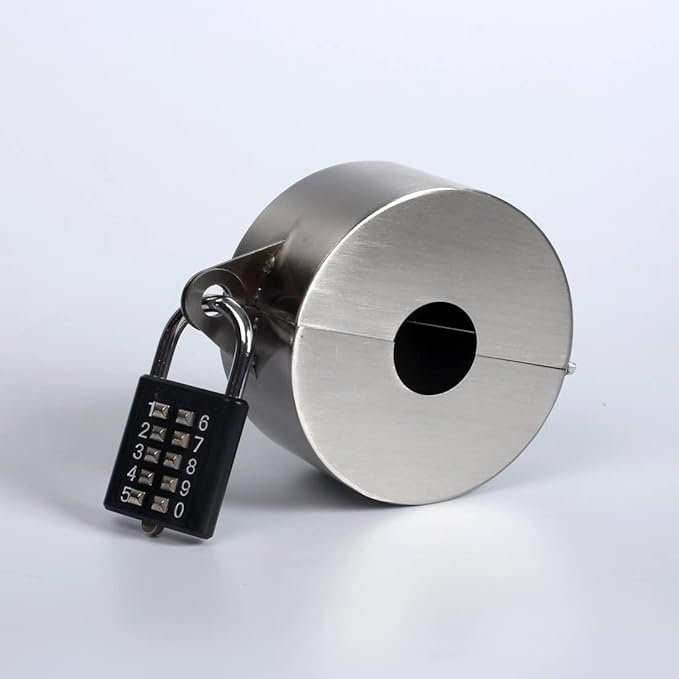 Door Knob Lock Combination Out Device Cover to The Doorknob/Faucet/Water Valve Hose Lock, Temporary Door Handle Combination Lock, Prevents Turning of Door Knob and Access to Keyhole