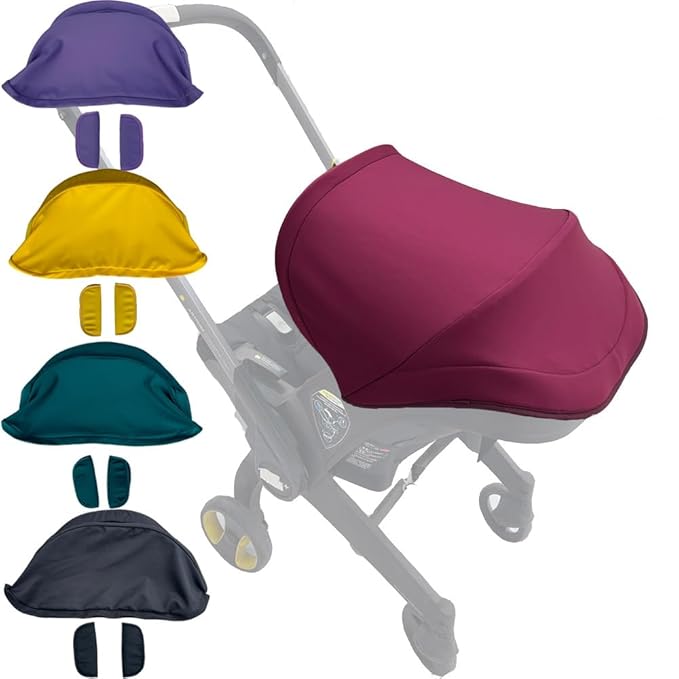 Stroller Replacement Accessories Canopy, Colorful Sun Shade Compatible with Doona Car Seat & Strollers (Wine Red)
