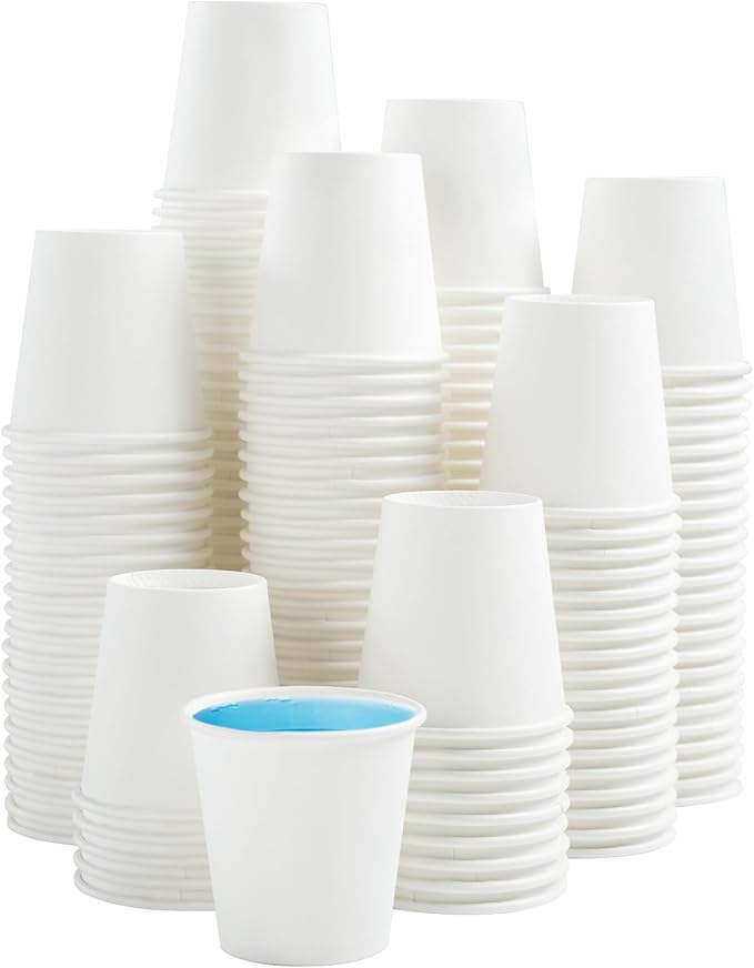 Huifany 100 Pack 3 oz Paper Cups, Disposable Bathroom Cups, Small Mouthwash Cup White Paper Drinking Cup for Party,Picnic,Travel and Events