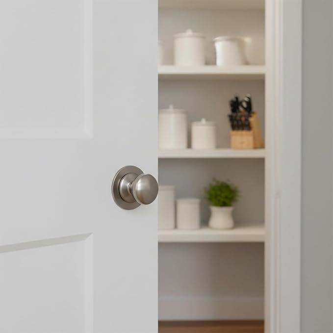 trust4care 4-Pack Thick Brushed Satin Nickel Backplate for Cabinet Knobs, 2-1/3" Round Rosette Plate Sheet for Bifold Closet Doors, Large Escutcheon Back Plates for Doorknobs & Pulls, Handles