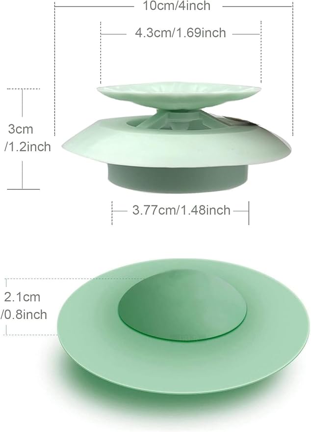 Bathtub Drain Stopper - 5 Pack Silicone Tub Stopper and Hair Catcher, Shower Drain Cover Strainer, Easy Install and Clean, Protects Bathroom and Kitchen Drains from Hair and Debris
