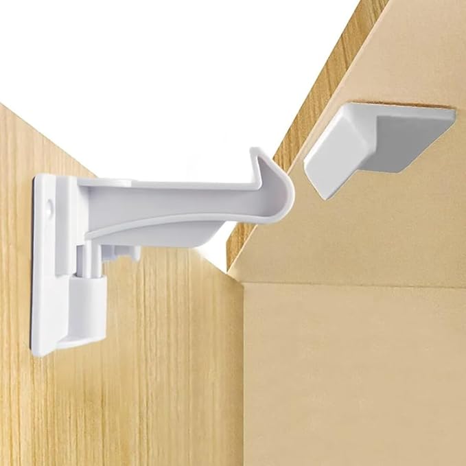 10 Pack Child Cabinet Locks, Baby Proofing Safety Locks for Cabinets, Drawers, Appliances, Easy Installation, No Drilling Required, Ideal for Toddlers and Babies (10P white)