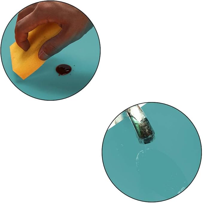 23.6'' by 15.7''Flexible Silicone Placemat Non Slip Waterproof Heat Resistant Dinner Table Mat (Dark Green-2 pcs)