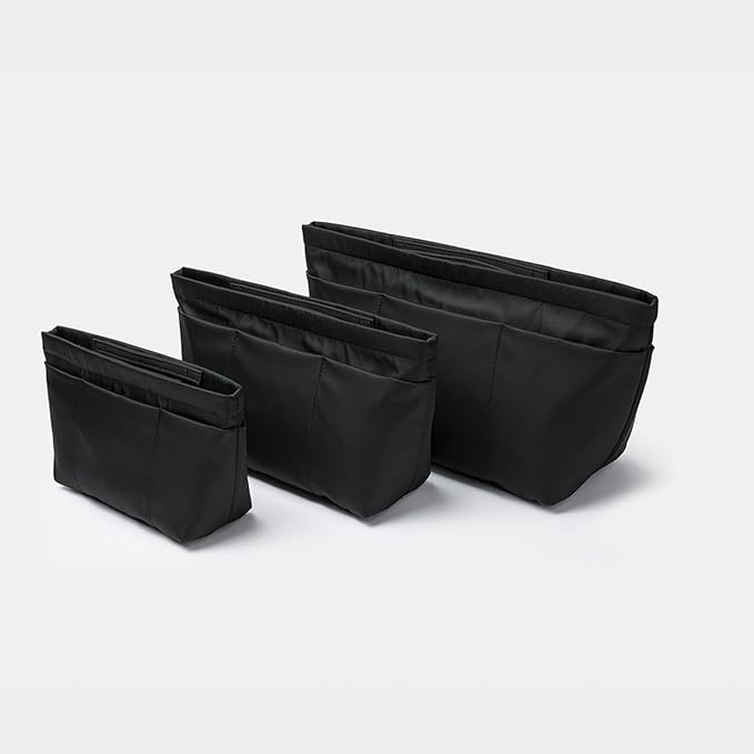 YONBEN Handbag Organizer Insert Bag Tote Shaper Bag- Large Purse Organizer Insert - Lightweight & Durable - Nylon inner bag (S, black)