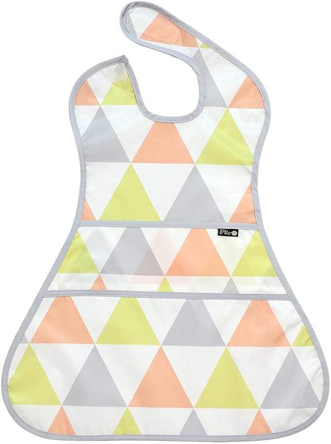 Plie Full Coverage Waterproof Feeding Bib for Toddlers – Extra Long Apron Bib for Mealtime, Self-Feeding, High Chairn