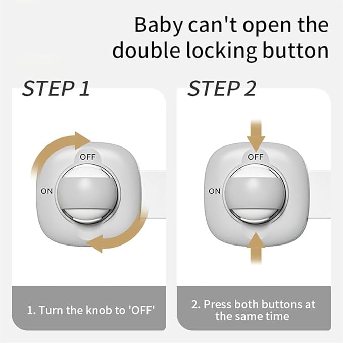 Baby Locks Child Safety Cabinet Proofing - Safe Quick and Easy 3M Adhesive Cabinet Drawer Door Latches No Screws & Magnets Multi-Purpose for Furniture Kitchen Ovens Toilet Seats (Grey 2Pack)