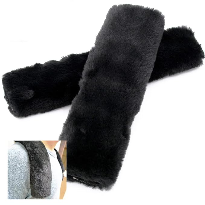 4Pack Seatbelt Covers for Kids,Seat Belt Cushion Cover,Infant Baby Car Seat Neck Shoulder Strap Pads,Soft Newborn Carseat Stroller Straps Covers Accessories(Black)