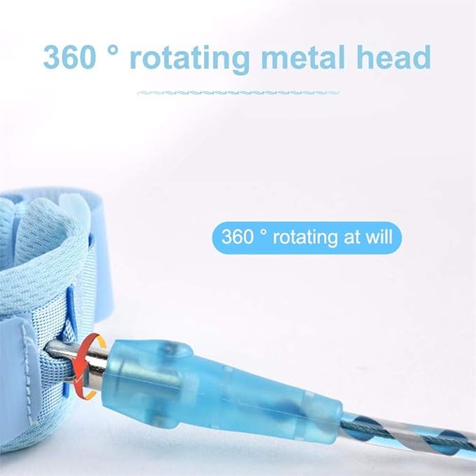 Kids Anti Lost Wrist Link, Children Wrist Traction Rope with Key Lock, Toddler Safety Harness Wrist Leash Baby Walking Wrist Strap, for Outdoor Activities, Travel & Shopping, 2 m/ 6.6 ft (Blue)