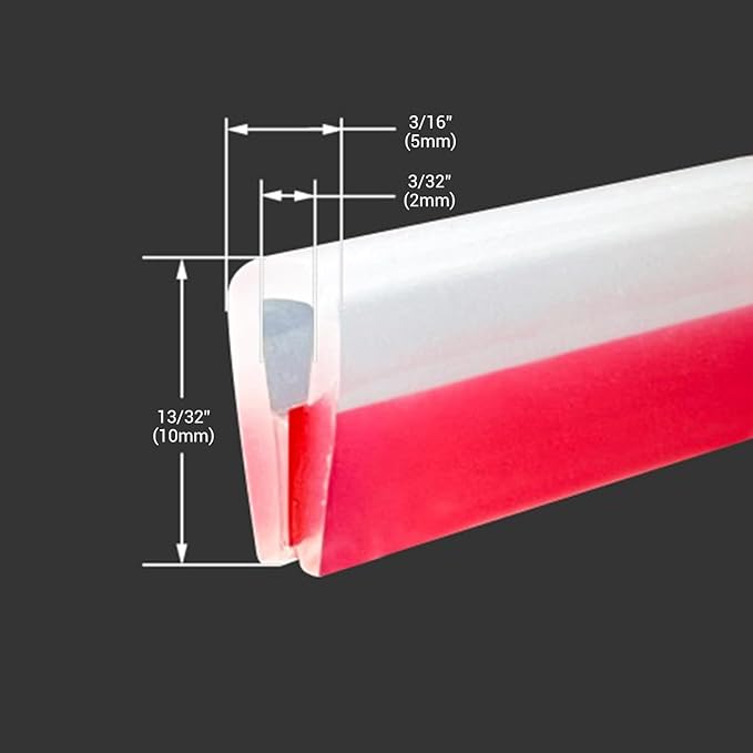 Clear Rubber Edge Trim, Self-Adhesive Clear Rubber Edge Trim, Edge Protector for Sheet Metal, Glasses or Flexi Glasses, Silicone Rubber Material, White Color, Fit 3/32"(2mm), U Channel Edge Guard