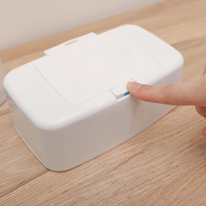 PRETYZOOM 6.7 Inch Plastic Wipe Storage Box Refillable Baby Wipes Holder with Lid for Nursery Bathroom Tissue Container Wet Tissue Case