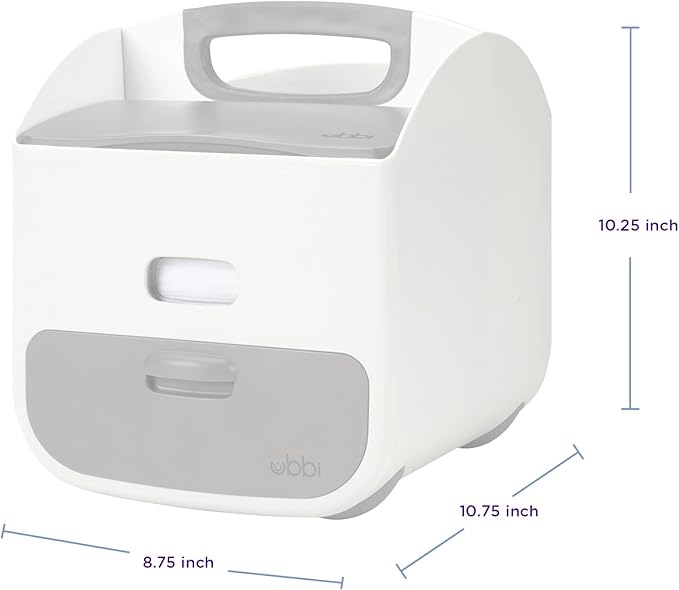 Ubbi Portable Diaper Changing Station Diaper Storage Caddy Organizer with Folding Changing Mat, Stores Baby Diapers, Wipes and Baby Accessories, Gray