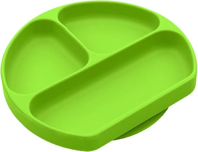 Silikong Suction Plate for Toddlers | BPA Free, 100% Food-Grade Silicone | Microwave, Dishwasher and Oven Safe | Stay Put Divided Baby Feeding Plates