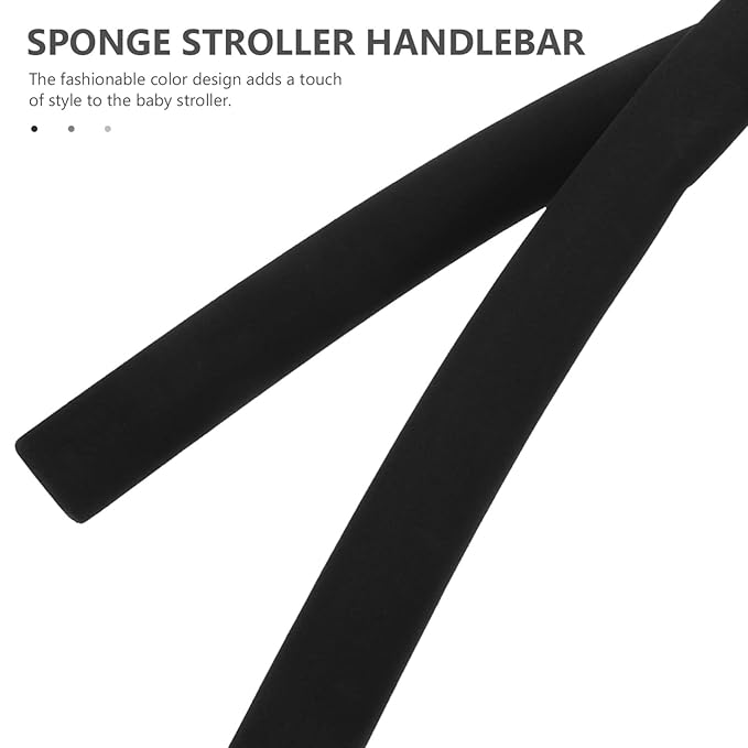 Stroller Handle Cover Replacement Foam Grip for Baby Pushchair Black Sponge Handlebar Protector Lightweight 19.7 Inch Sleeve for Infant and Toddler Strollers