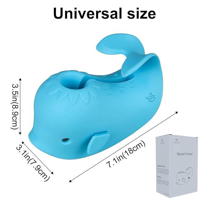 Spout Cover for Bath, Bathtub Faucet Cover Baby Bathroom Tub Silicone Faucet Protector for Kids, Bathtub Spout Cover for Baby Toddlers Bath Accessories for Baby Universal Bath Protector, Blue