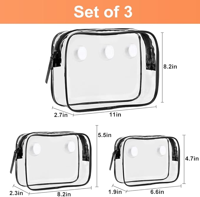 3 Packs Clear Bogg Beach Tote Bag with 2 Pack Insert Hooks Accessories for Bogg Bags Travel Makeup Clean Toiletry Brush Organizer Cosmetic Divider Storage Inner Pouch