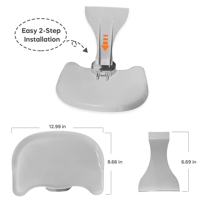 Seat Tray Accessory Compatible with Bumbo Floor Seat, Tray Surface for Feeding and Play, Easy to Clean and Install, for Baby Boys and Girls 3 to 12 Months, Grey