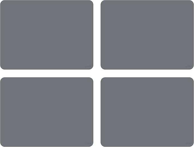 GASARÉ, Placemats Set of 4, Silicone Placemats, Table Mats, Non-Slip, Easy to Clean, Heat Resistant, Flexible, 20% Thicker, 16 x 12 inches x 1.1mm, Gray