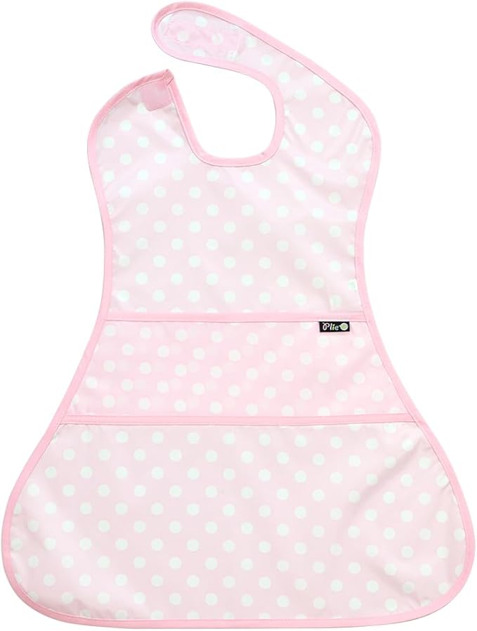 Plie Full Coverage Waterproof Feeding Bib for Toddlers – Extra Long Apron Bib for Mealtime, Self-Feeding, High Chairn