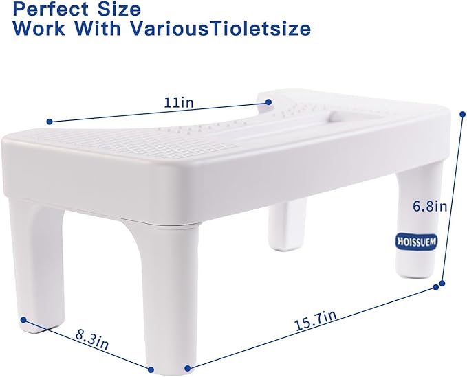6.8 Inch Toilet Stool for Bathroom,Hoissuem Non-Slip Potty Stool for Pooping,Hoissuem Toilet Step Stool for Adults/Seniors/Kids