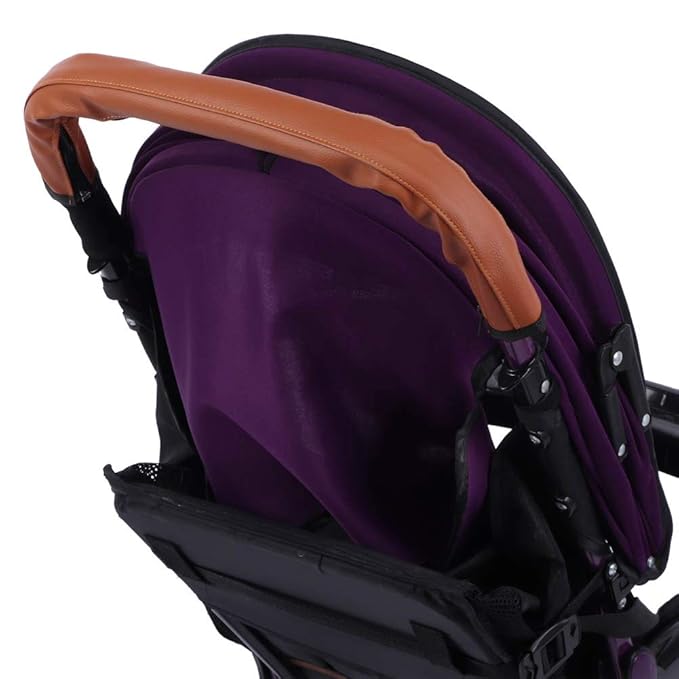 Leather Stroller Handle Cover, Soft Sweat Absorbent Protective Trolley Handle Sleeves Cover Pad Pushchair Accessories for Most Types of Strollers
