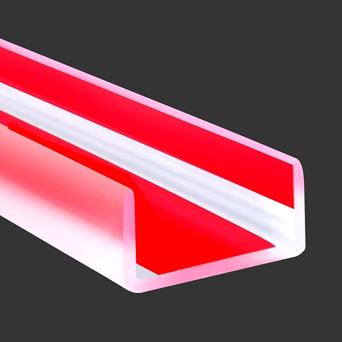 Rubber Edge Trim, Self-Adhesive U Channel Edge Trim, Edge Protector for Door Side, Peel and Stick U Shaped Edge Banding, Silicone Rubber Material, Clear Color, Fit 1-3/8"(35mm)