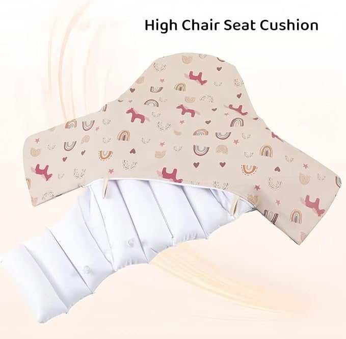 High Chair Cushion with Cover Pad for IKEA Antilop Babies Toddlers Inflatable & Reversible Built-in Inflatable Cushion