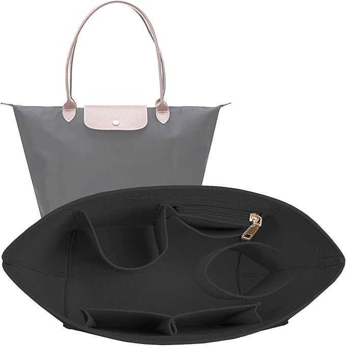 Lckaey Purse Organizer Insert for le pliage large bags for women(Large) Handbags Organizer1012black-L
