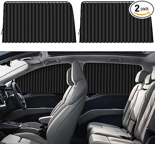 ZATOOTO Car Side Window Sun Shades - Privacy Magnetic Black 2 Pcs Covers Blinds Curtains - Auto Accessories Sunshades Keeps Cooler Screen for Baby Sleeping