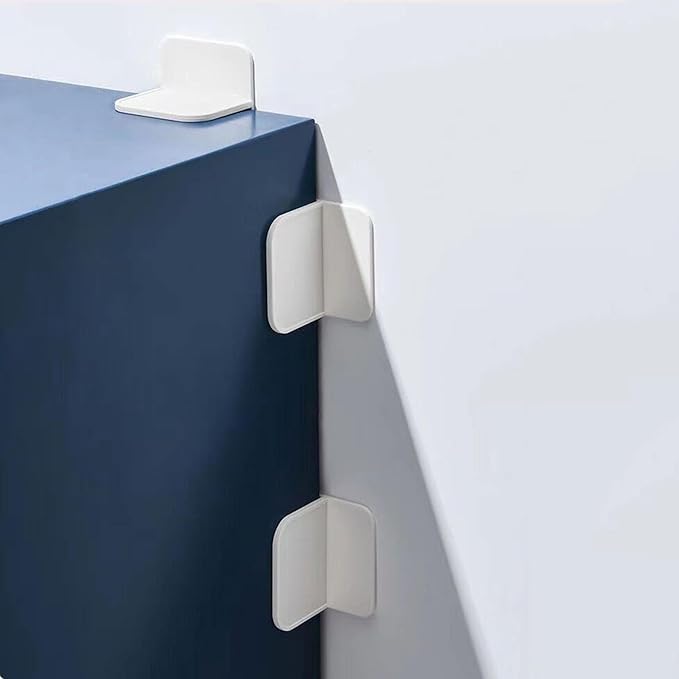6 Packs Furniture Anchors for Baby Proofing, No Drill Adhesive Anti Tip Wall Anchors for Dresser Bookshelf Mirror Cabinet TV Stand Pantry Shelves Securing