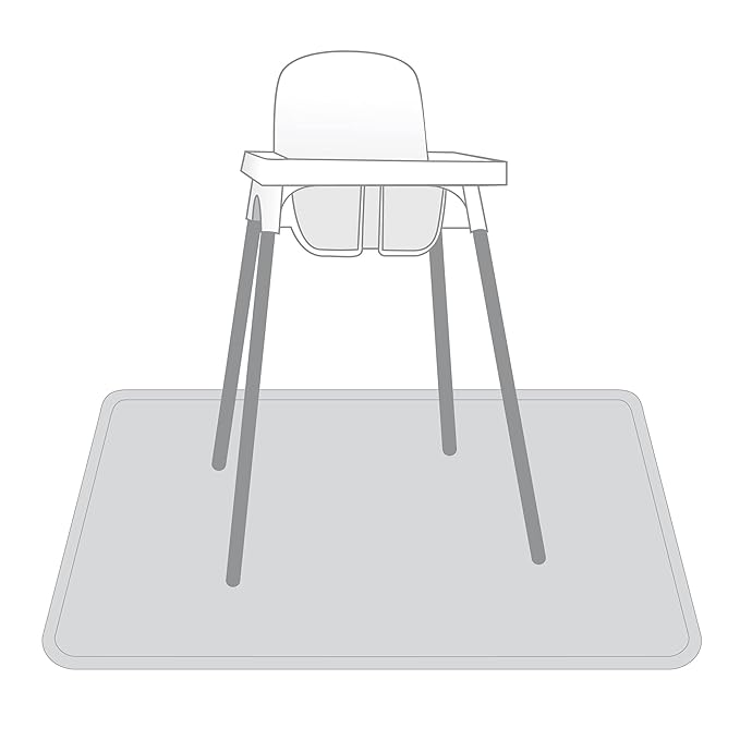 BapronBaby Minimalist Light Grey Splash Mat - Waterproof Catch-All for Under High Chairs, Floors, Tables, Playtime or Arts & Crafts - Machine Washable - 45" x 45”