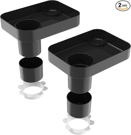 (2 Pack) Car Seat Tray for Kids Travel, Carseat Tray for Food Toddler, Car Seat Table Tray, Car Seat Cup Holder Snack Tray for Graco, Evenflo, Chicco, Rotatable Removable Family Road Trip Essentials