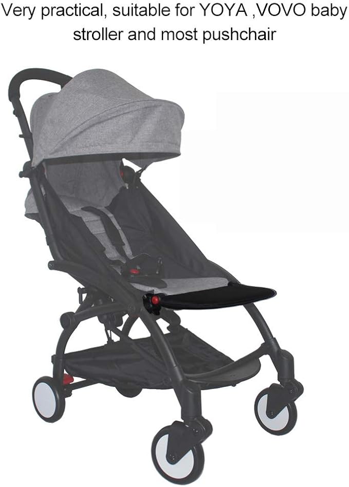 HEEPDD Baby Stroller Footrest, 12.6 x 8.3 in Stroller Extension Foot Pedal Infant Stroller Leg Rest for VOVO Pushchair(Black)