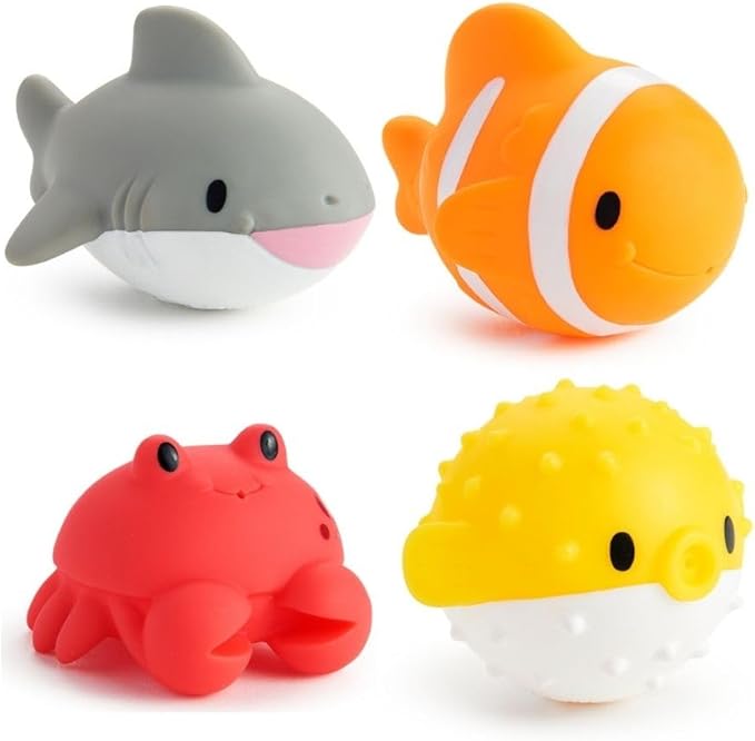 Munchkin Bath Toy Squirts, Ocean Sea Animal | 9 Months and Up | 16 Pack | For Babies and Toddlers