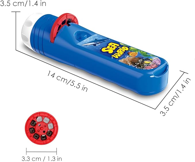 Pup Go Sea World Projector Flashlight for Kids Ages 3 4 5 6 7, with 3 Discs 24 Images, Sea Creatures Toys for Boys Girls, Shark Toy for Kid, Occean Night Light Projector, Shark Gifts Games for Kids