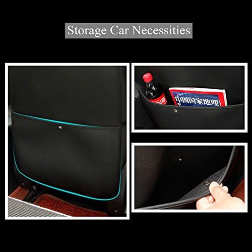 HCMAX 2 Pack Kick Mat Car Seat Back Protector Waterproof Easy to Clean Multifunctional Organizer Storage Bag Travel Accessory PU Leather Beige