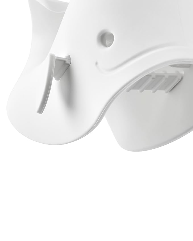 Skip Hop Baby Bath Spout Cover, Bathtub Faucet Cover with Soft Rubbery Material, Dishwasher-Safe, Easy-to-Adjust Straps and Tail Hook for Hanging, Fits Most Tub Spouts, MOBY, White