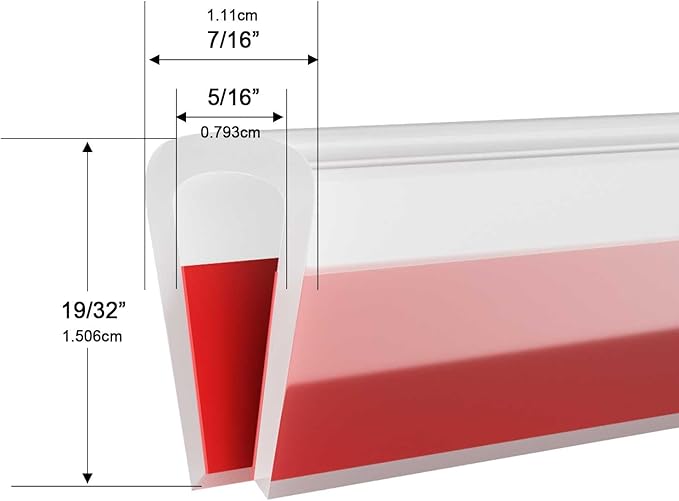 Silicone Edge Trim Self-Adhesive U Channel Silicone Edge Trim Edge Protector for Sheet Metal (Clear, Fit 5/16" - L 20')