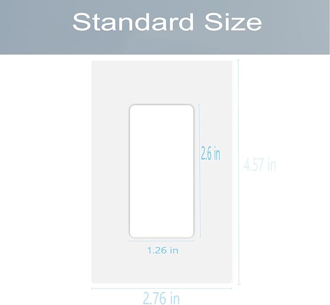 1-Gang Screwless Decorator Wall Plate Cover Single Switch Outlet Electrical Faceplate for Light Switch, Smart Switch, Receptacle, Dimmers, USB Outlet, GFCI, Child Safe Cover Plate, White (10-Pack)