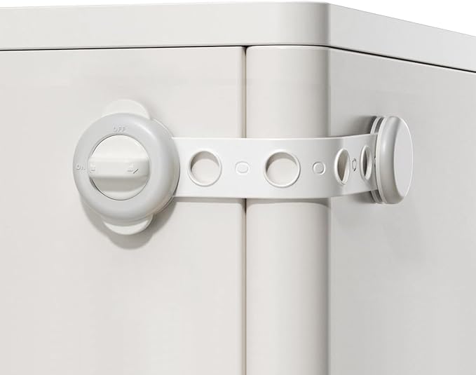 Baby Locks (6-Pack) Child Safety Cabinet Proofing,Safe Quick and Easy Cabinet Drawer Door Latches No Screws & Magnets Multi-Purpose for Furniture Kitchen Ovens Toilet Seats,White