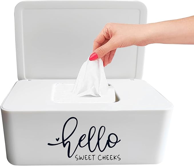 Moorfowl Hello Sweet Cheeks Flushable Wipes Holder Baby Wipes Dispenser Container Cute Funny Rustic Farmhouse Bathroom Decor