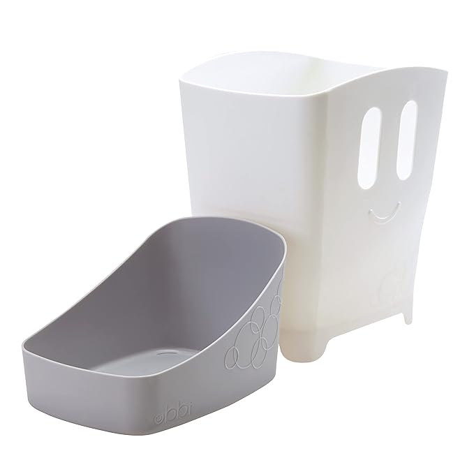 Ubbi Freestanding Bath Toy Organizer Bath Caddy with Removable Drying Rack Bin and Scoop for Toddlers and Baby, Gray (Pack of 6)