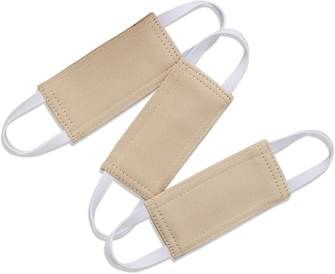 PONY DANCE Nursery Door Latch Cover Silencer - Door Closer Jammer Cushion for Baby Good Sleep Universal Knob Latch Silence Cover for Quiet, W 4 x L 2 inches, Pack-3, Biscotti Beige